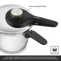 Jumbo Prime Master İndüksiyon Tabanlı Çelik Düdüklü Tencere Seti  4+6 Litre