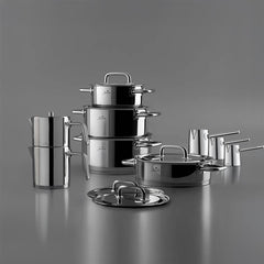 Jumbo Metalix 14 Parça Çelik Çeyiz Seti (Metalix 8 Parça Çelik Tencere Seti-Metalix Full Metal Çaydanlık-3'lü Cezve)