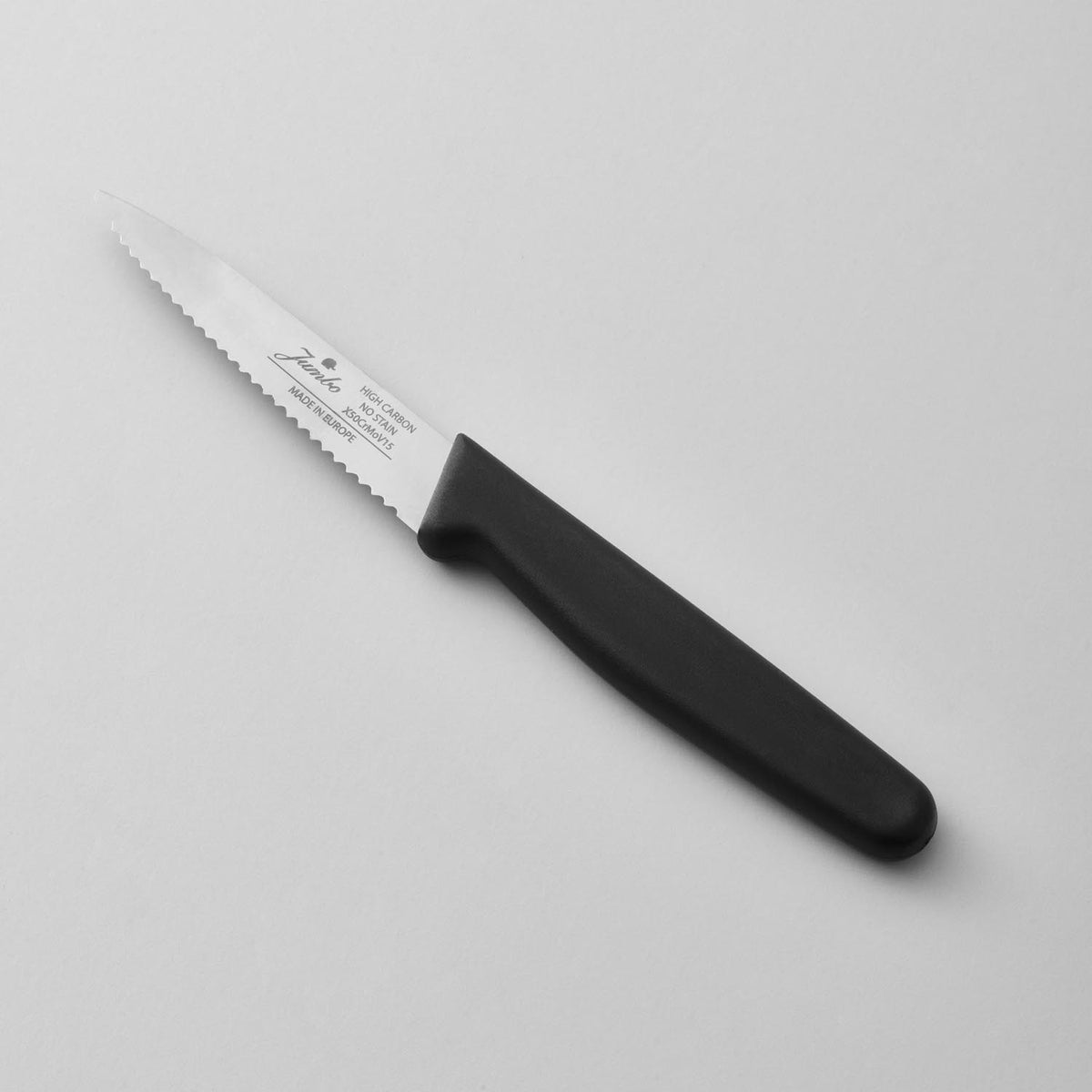 Jumbo Practico Alman Çeliği Black Tırtıklı Soyma Bıçağı - 9cm