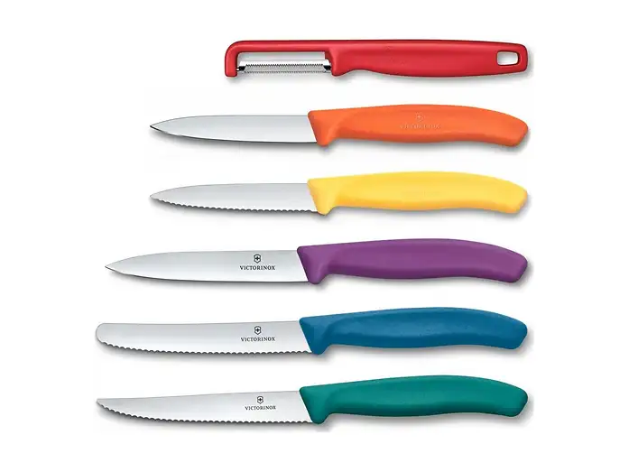Victorinox 6.7126.6C1 Swiss Classic 7li Soyma Bıçağı Blok Set, Renkli