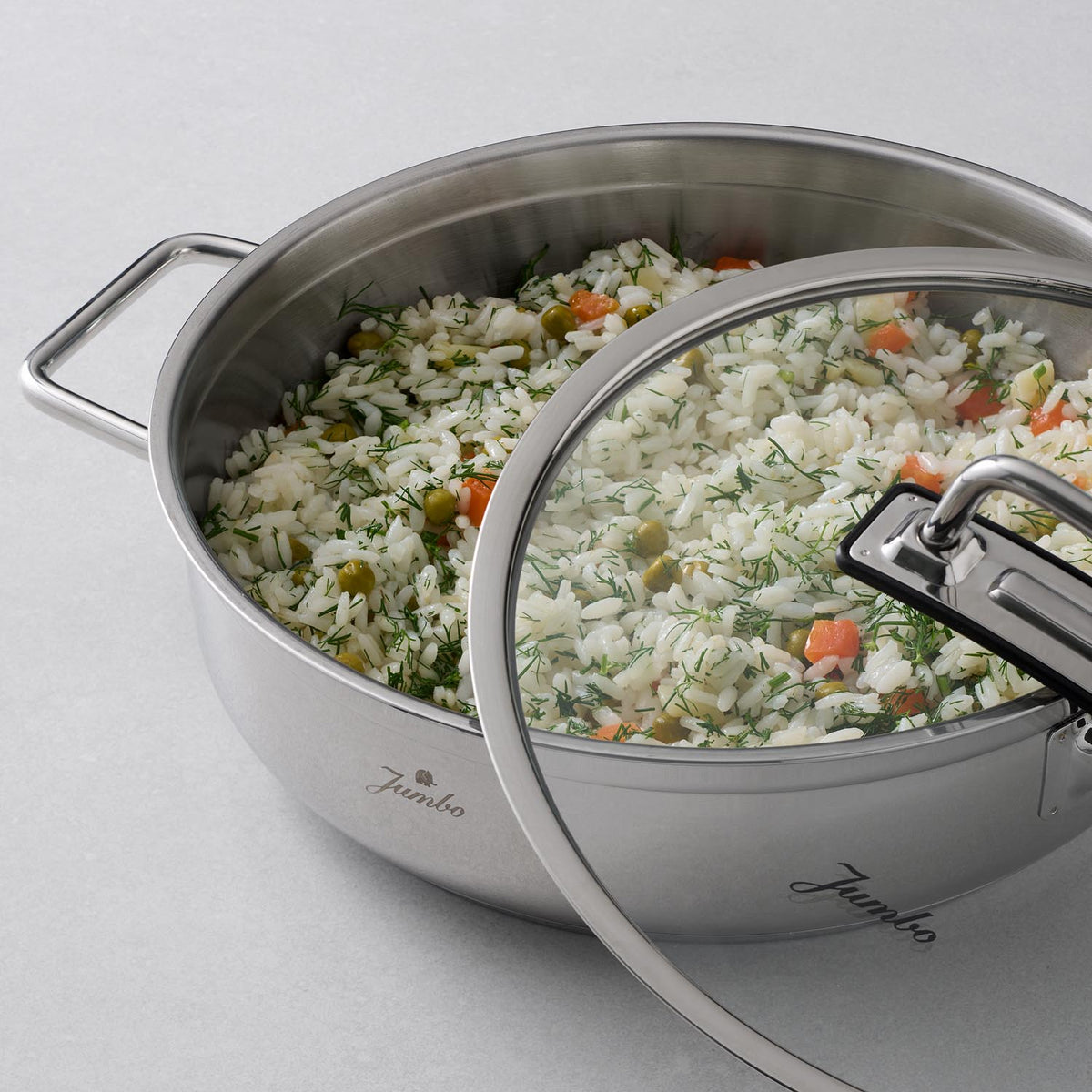 Jumbo Modena İndüksiyon Tabanlı Çelik Pilav Tenceresi 24 cm