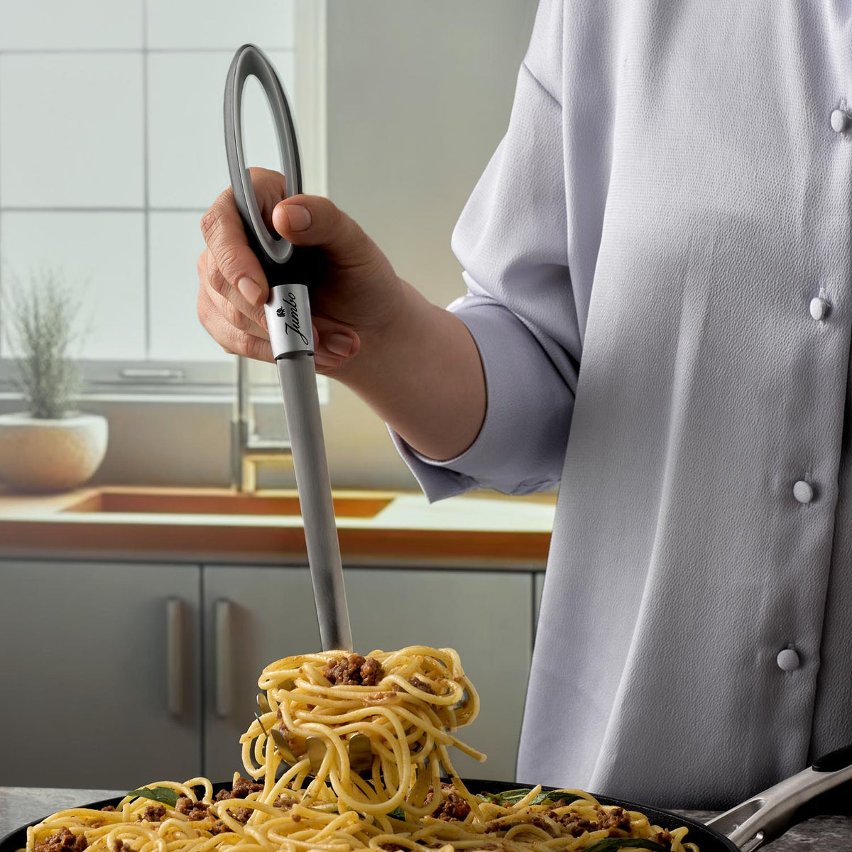 Jumbo Smart Çelik Spagetti Kepçe