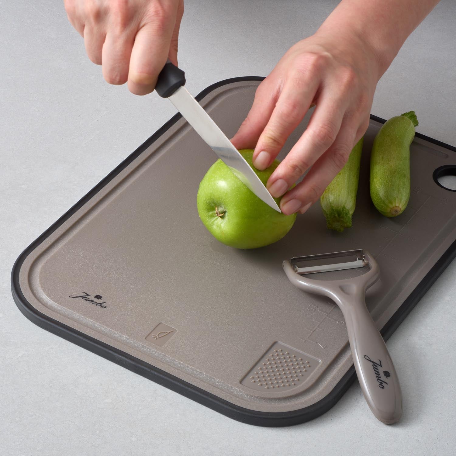 Jumbo Smart Grey Kesme Tahtası ve Soyacak Seti