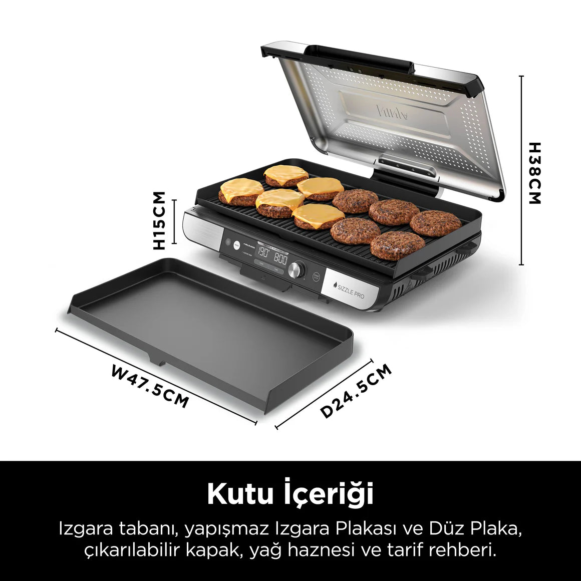 Ninja Sizzle™ Pro XL Indoor Grill, Izgara Makinesi
