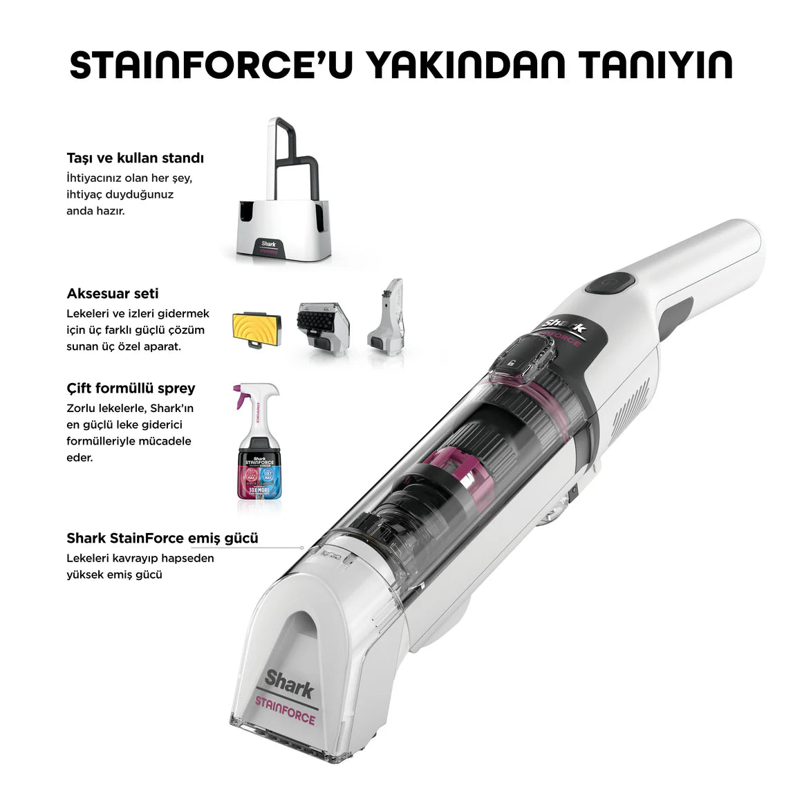 Shark StainForce Kablosuz Leke Çıkarma Makinesi