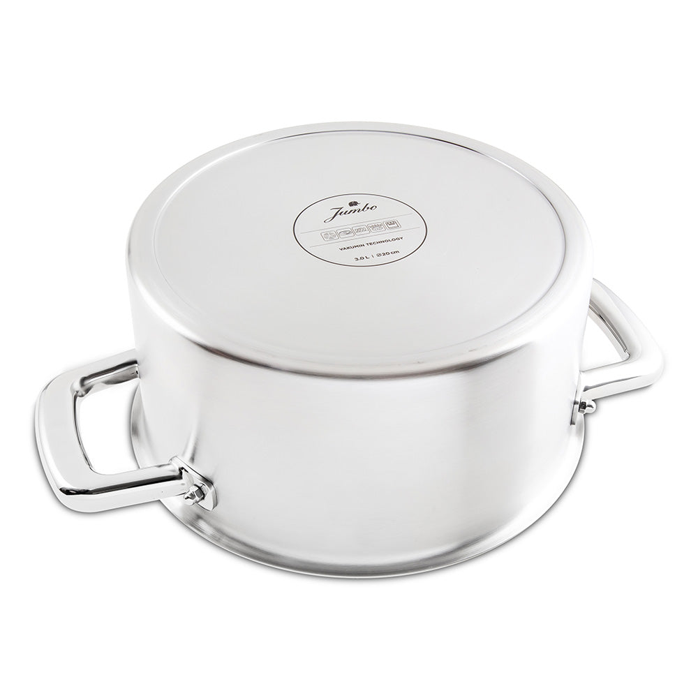 Jumbo Duowall 7 Parça İndüksiyon Tabanlı Çelik Tencere Seti