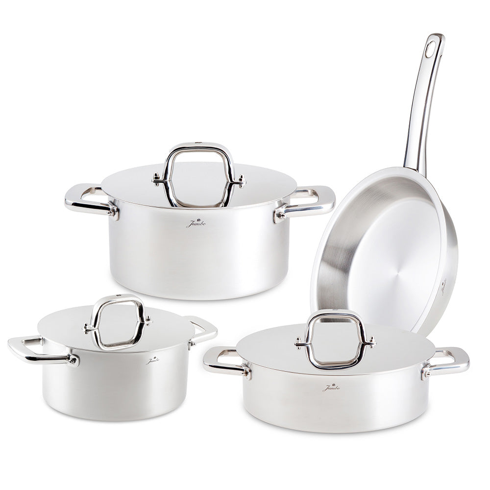 Jumbo Duowall 7 Parça İndüksiyon Tabanlı Çelik Tencere Seti