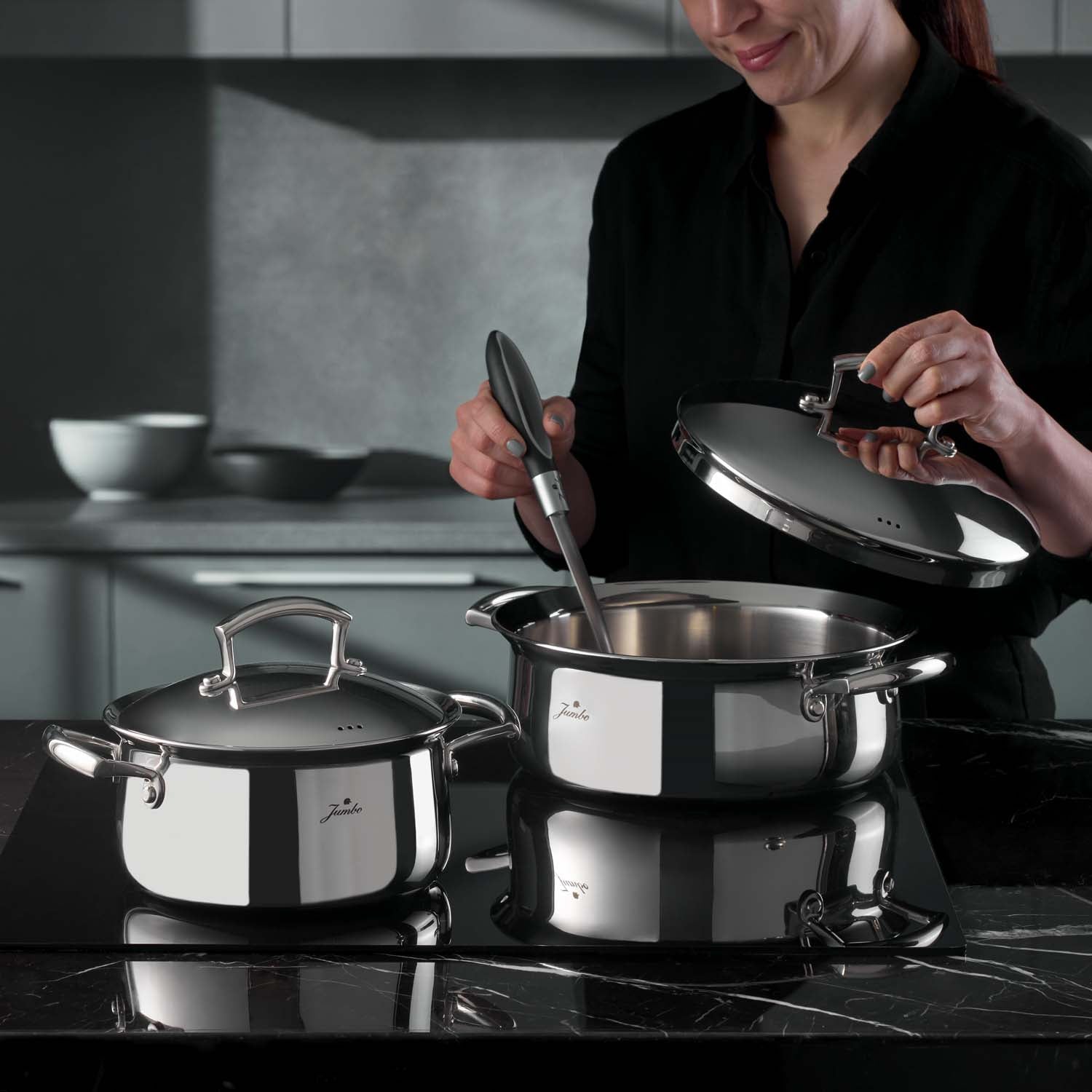 Jumbo Flame 5PLY 8 Parça Tencere Seti