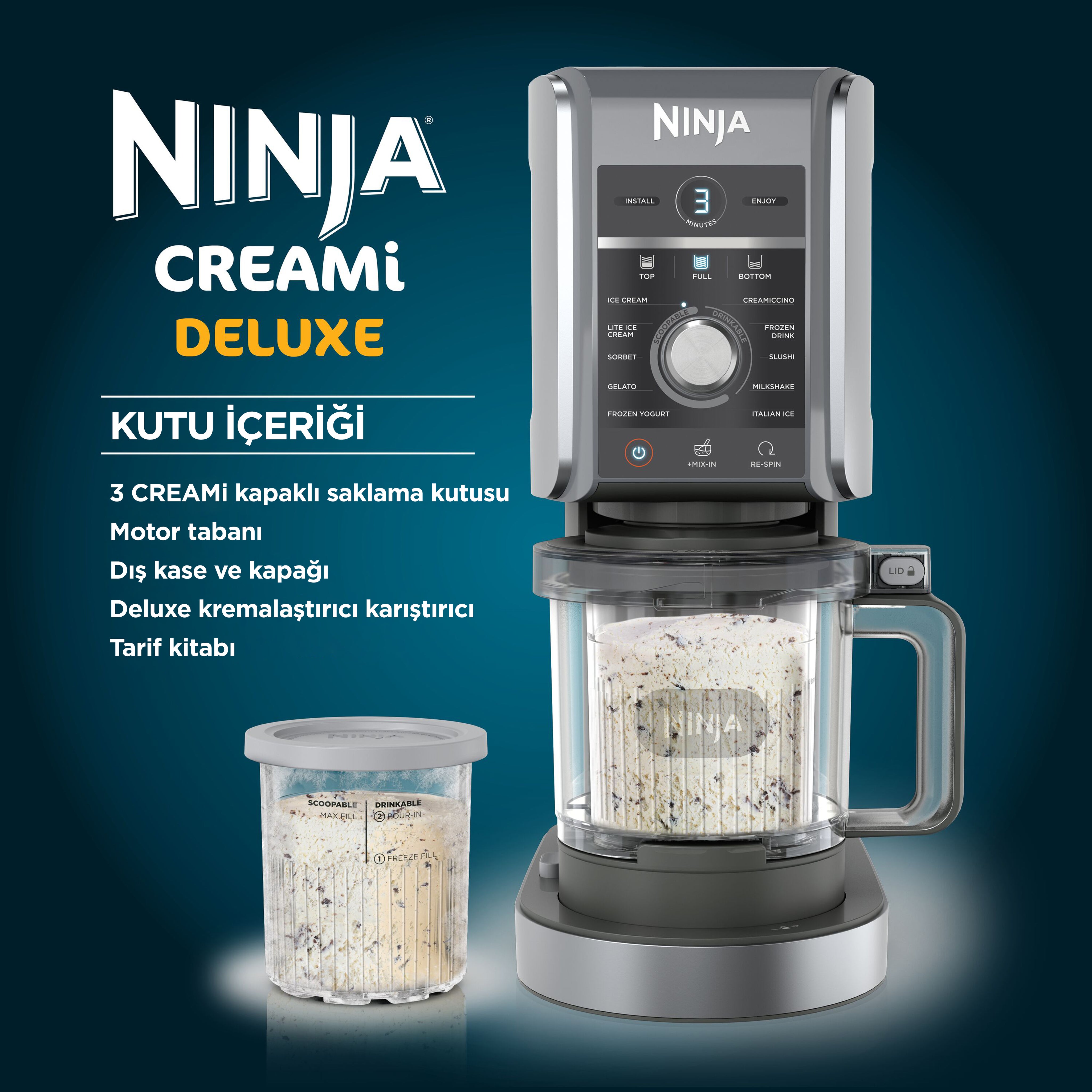 Ninja® Creami® Deluxe 10 in 1 Dondurma ve Frozen Makinesi