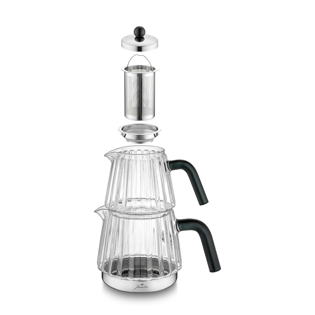 Jumbo Aura Glass İndüksiyon Tabanlı Cam Çaydalık