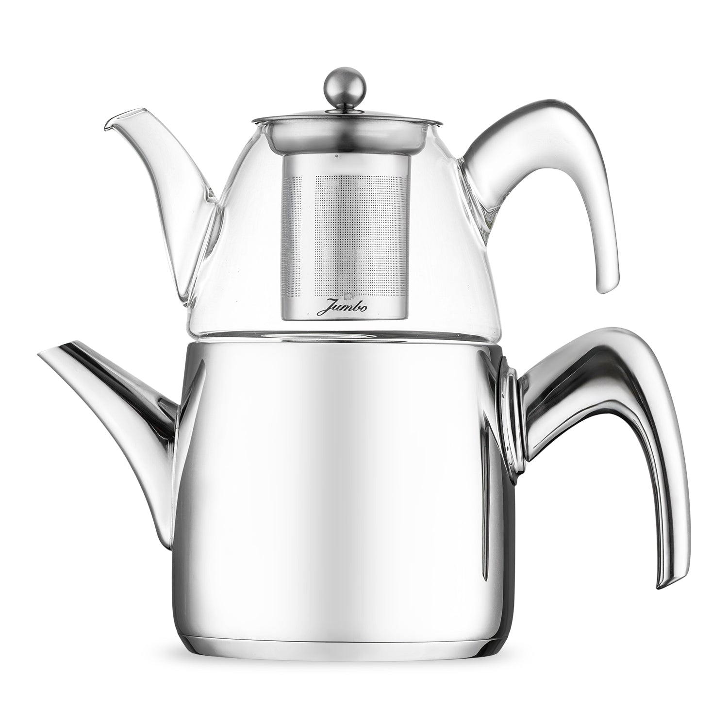 Jumbo 6500 Cam Demlikli Full Metal Sap İndüksiyon Tabanlı Çaydanlık