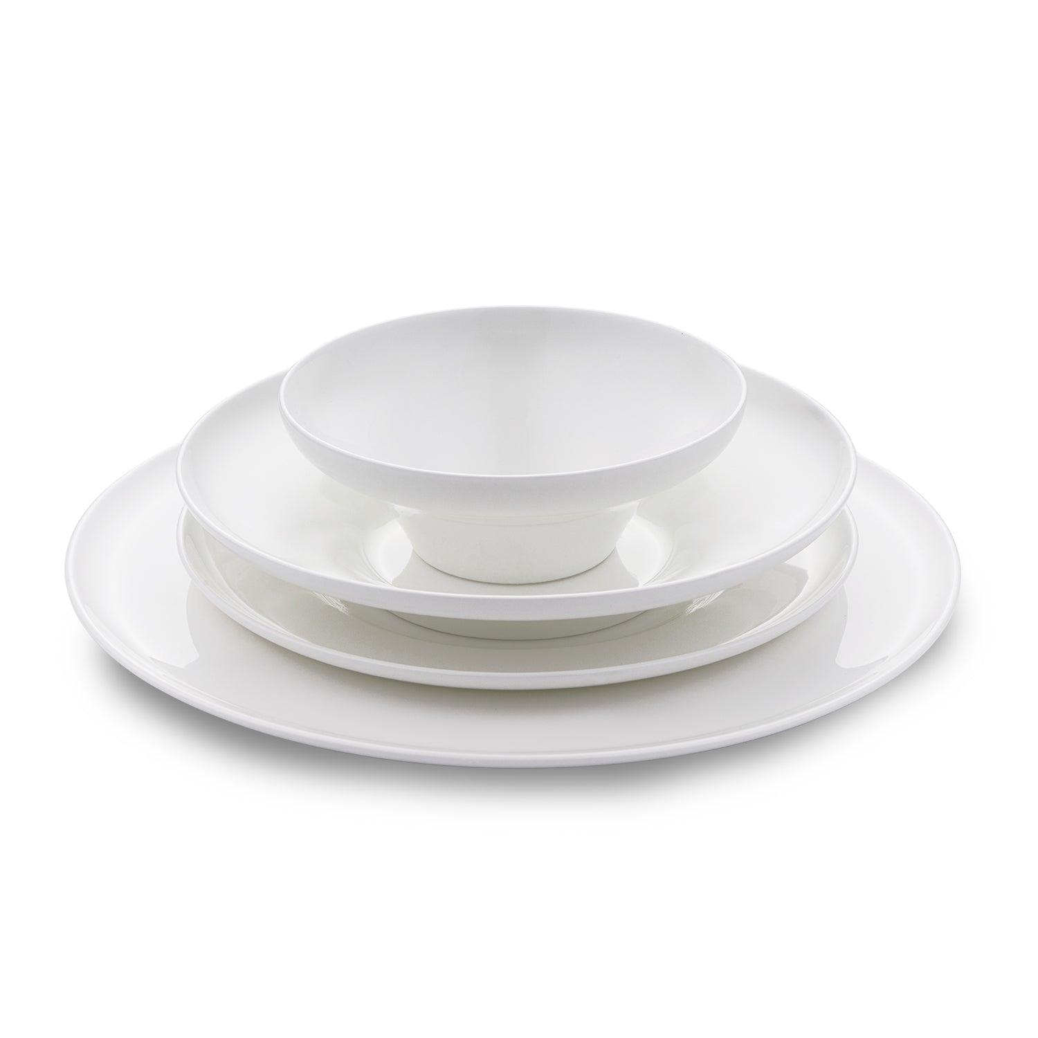 Jumbo Laurel 55 Parça 12 Kişilik Yemek Takımı Beyaz