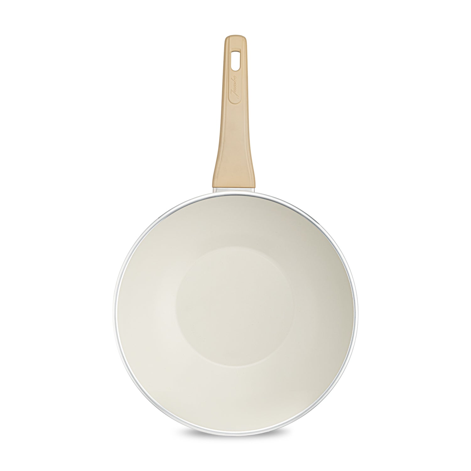 Jumbo Swiss Crystal Dark Cream İndüksiyon Tabanlı Wok Tava 28 cm