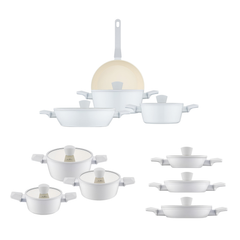 Jumbo Swiss Crystal 19 Parça Light Grey Çeyiz Tencere Seti