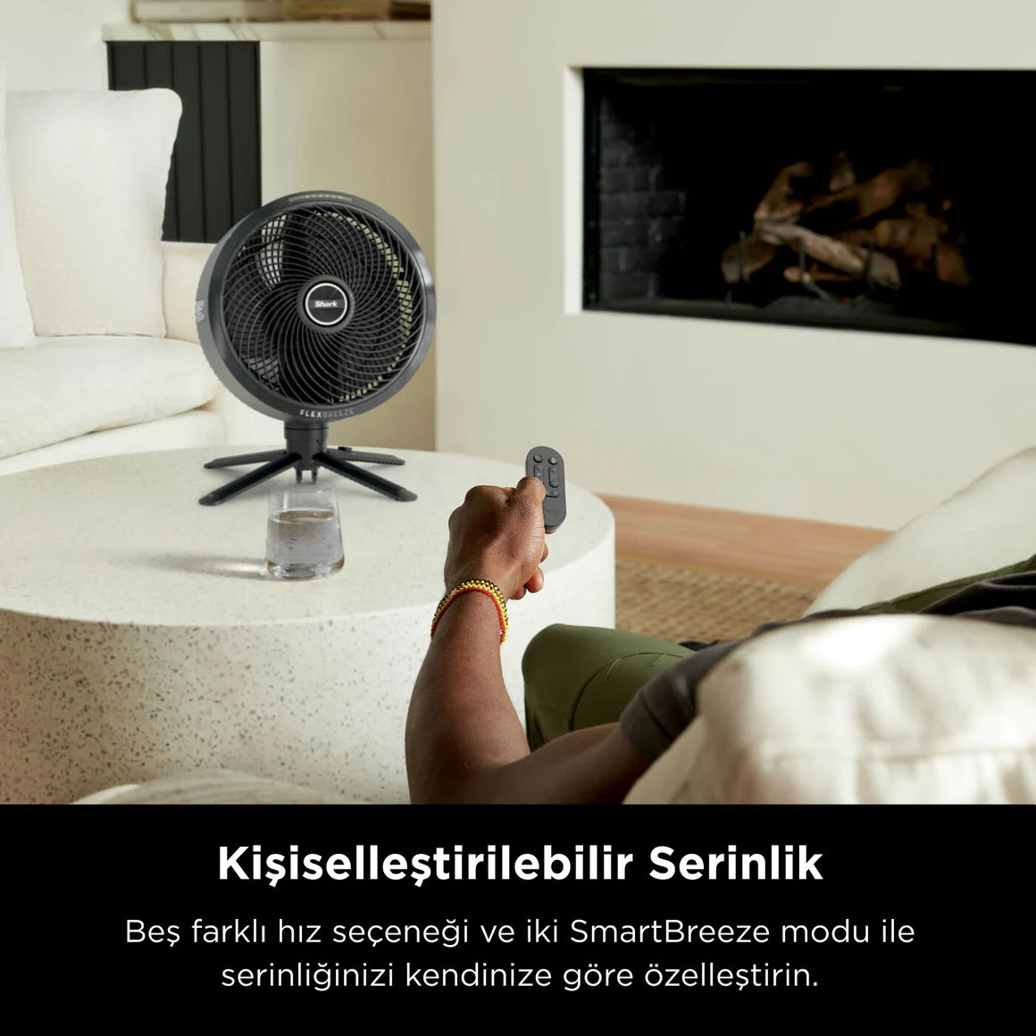 Shark FlexBreeze ProMist Taşınabilir Buharlı Fan – İç ve Dış Mekan Uyumlu, Siyah