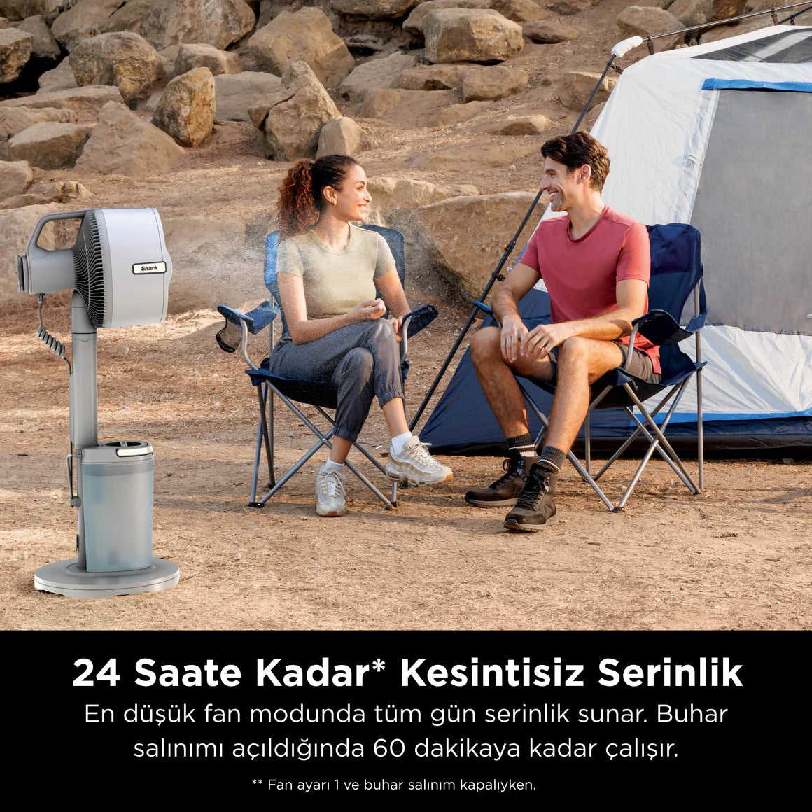 Shark FlexBreeze ProMist Taşınabilir Buharlı Fan – İç ve Dış Mekan Uyumlu, Beyaz