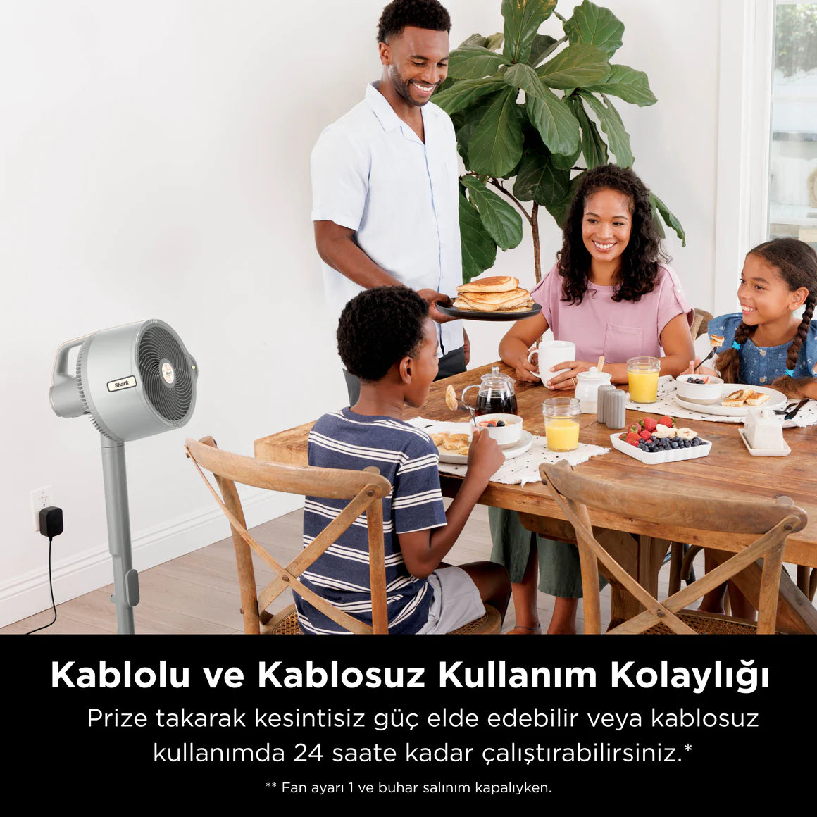 Shark FlexBreeze ProMist Taşınabilir Buharlı Fan – İç ve Dış Mekan Uyumlu, Beyaz