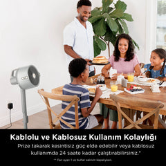Shark FlexBreeze ProMist Taşınabilir Buharlı Fan – İç ve Dış Mekan Uyumlu, Beyaz