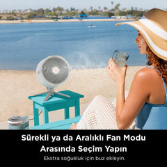 Shark FlexBreeze ProMist Taşınabilir Buharlı Fan – İç ve Dış Mekan Uyumlu, Beyaz