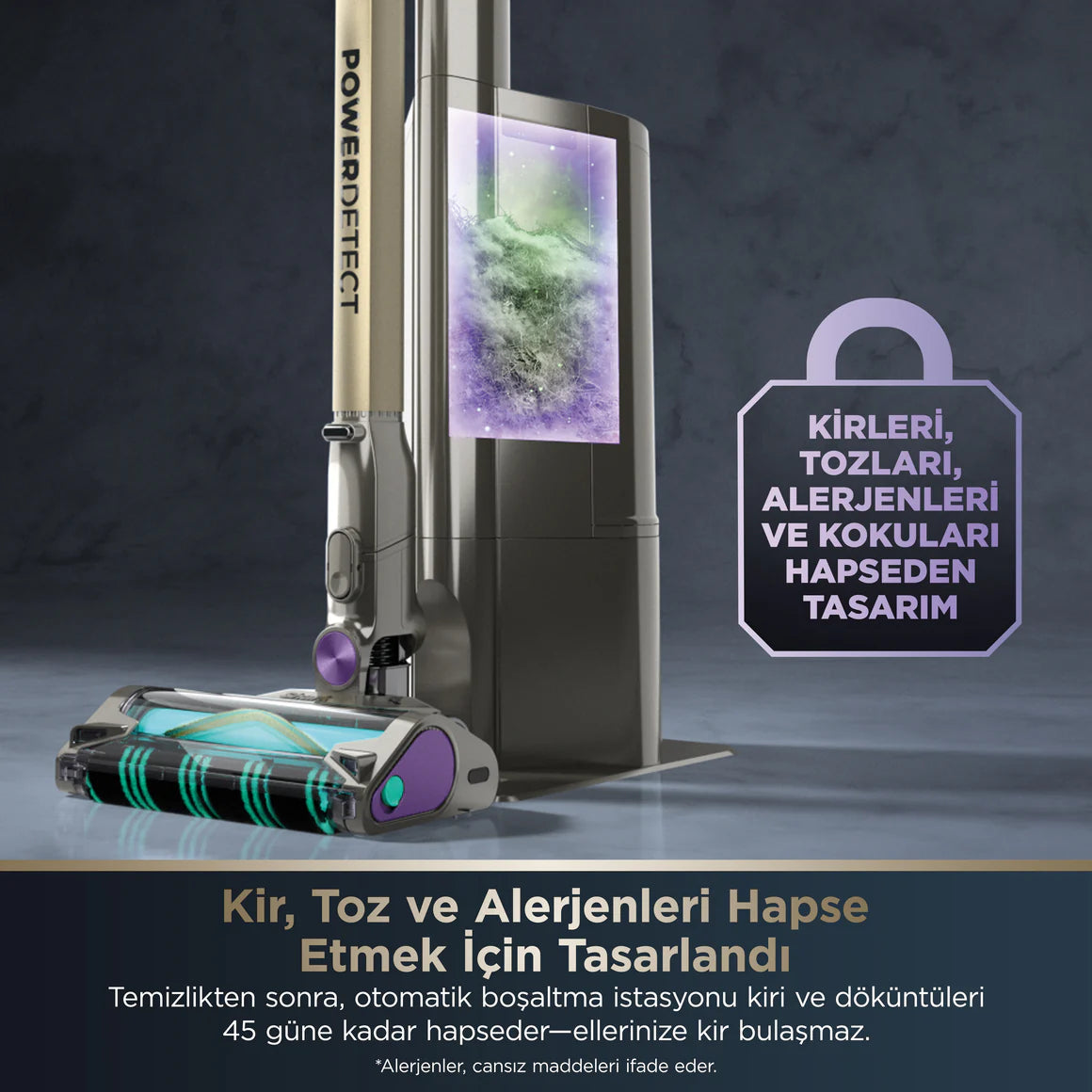 Shark PowerDetect Clean&Empty Auto-Empty Sistemli Pet Başlıklı Şarjlı Dikey Süpürge- IP3251EUT