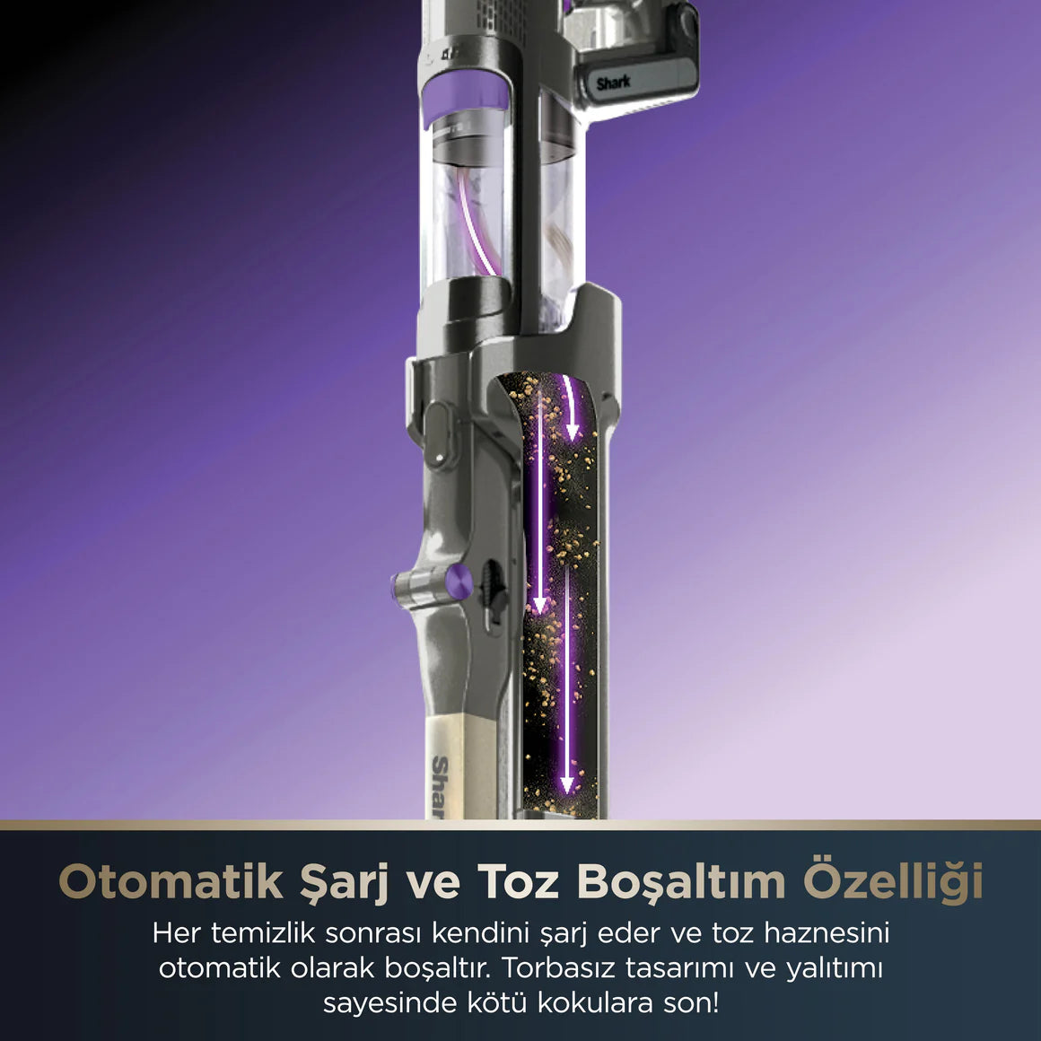 Shark PowerDetect Clean&Empty Auto-Empty Sistemli Pet Başlıklı Şarjlı Dikey Süpürge- IP3251EUT