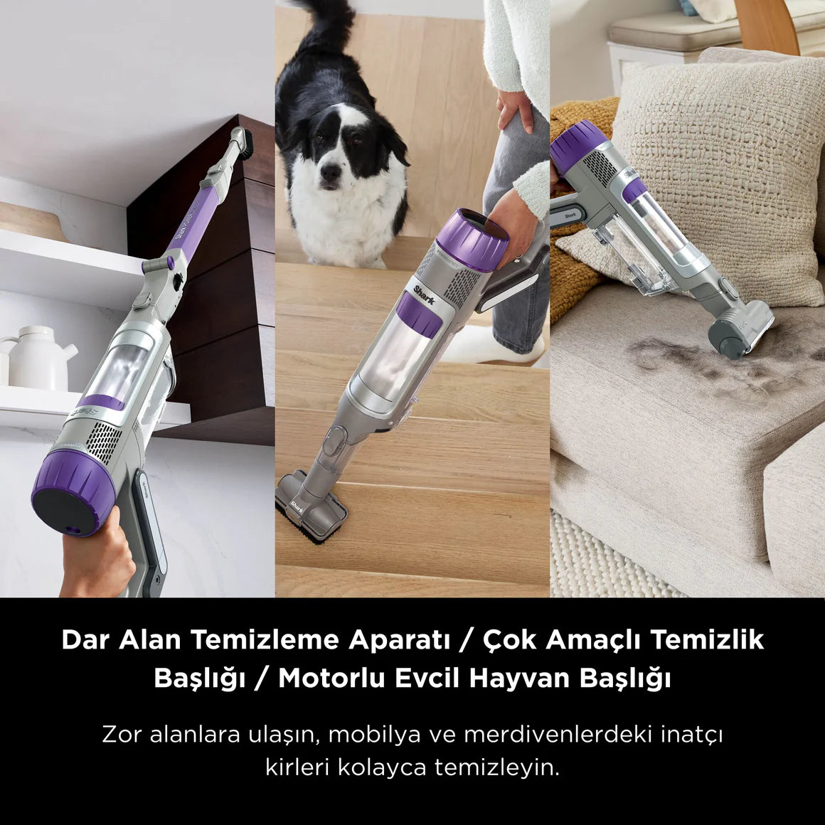Shark PowerDetect Turbo Başlıklı Şarjlı Dikey Süpürge