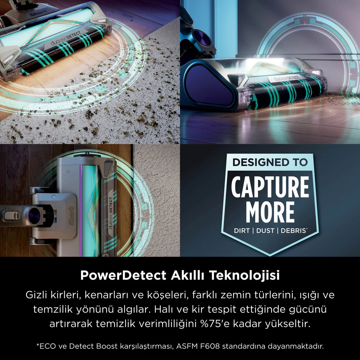 Shark PowerDetect Turbo Başlıklı Şarjlı Dikey Süpürge