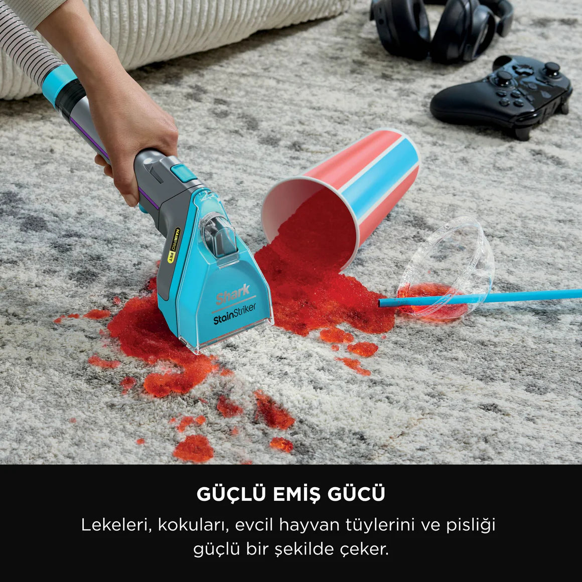 Shark StainStriker HairPro - Pet Başlıklı, Koltuk Yıkama ve Leke Çıkarma Makinesi- PX250EUT