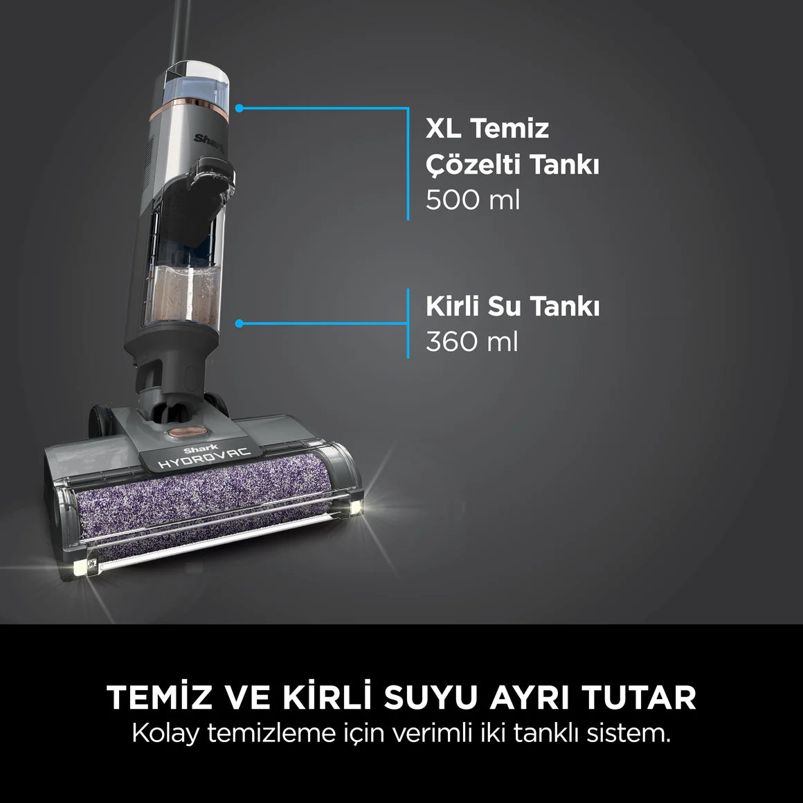 Shark HydroVac Pro Islak&Kuru Şarjlı Silme ve Süpürme Makinesi