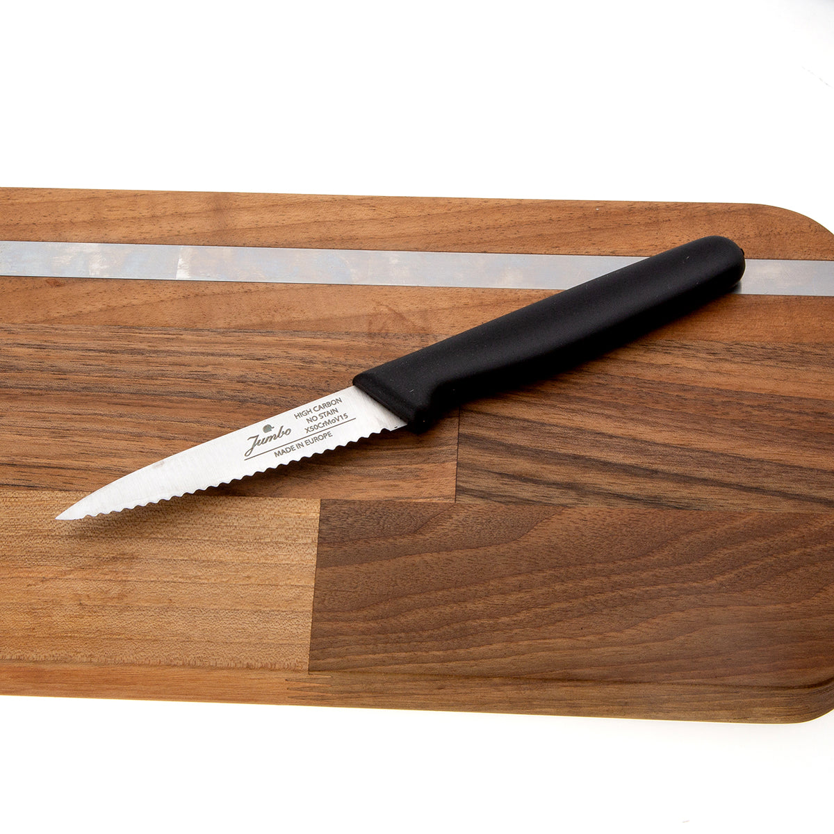 Jumbo Practico Alman Çeliği Black Tırtıklı Soyma Bıçağı - 9cm