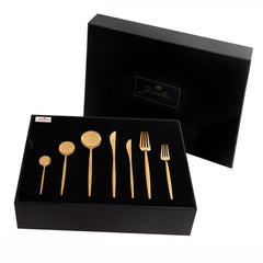 Jumbo 9000 Titanyum Gold 12 Kişilik 84 Parça Çatal Kaşık Bıçak Takımı