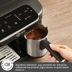 Karaca Hatır Perfetto Espresso ve Türk Kahve Makinesi İnox & 4 Adet Türk Kahve Fincanı Hediyeli
