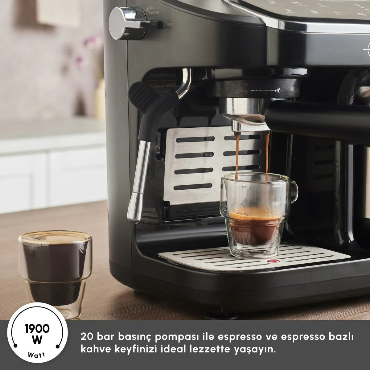 Karaca Hatır Perfetto Espresso ve Türk Kahve Makinesi İnox & 4 Adet Türk Kahve Fincanı Hediyeli