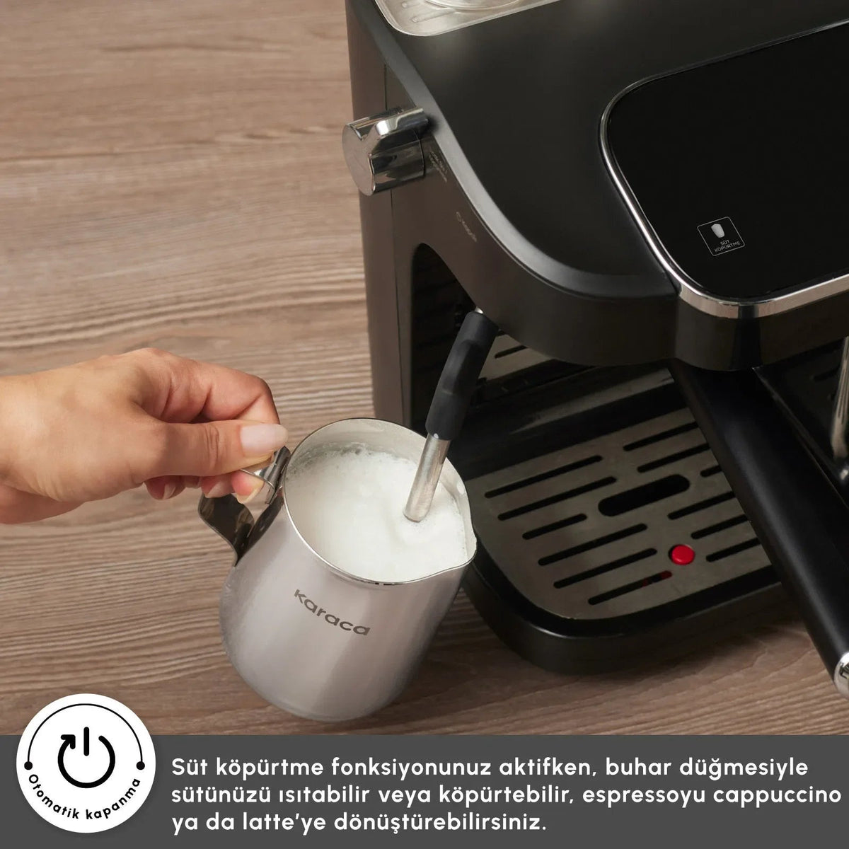 Karaca Hatır Perfetto Espresso ve Türk Kahve Makinesi İnox & 4 Adet Türk Kahve Fincanı Hediyeli