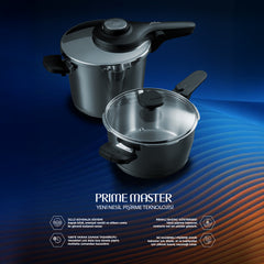 Jumbo Prime Master İndüksiyon Tabanlı Çelik Düdüklü Tencere Seti  4+6 Litre