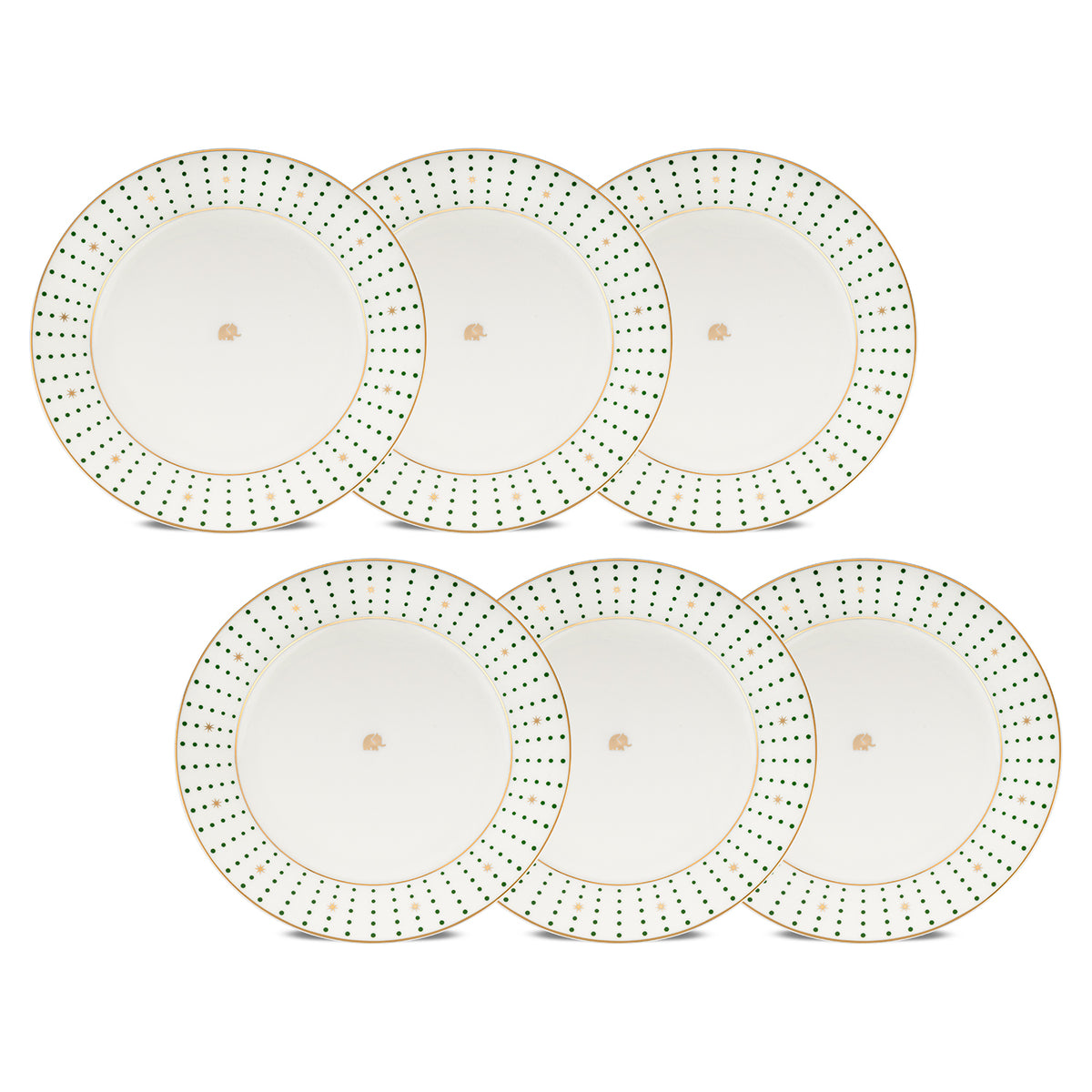 Jumbo Navy Yeşil 6'lı Pasta Tabağı