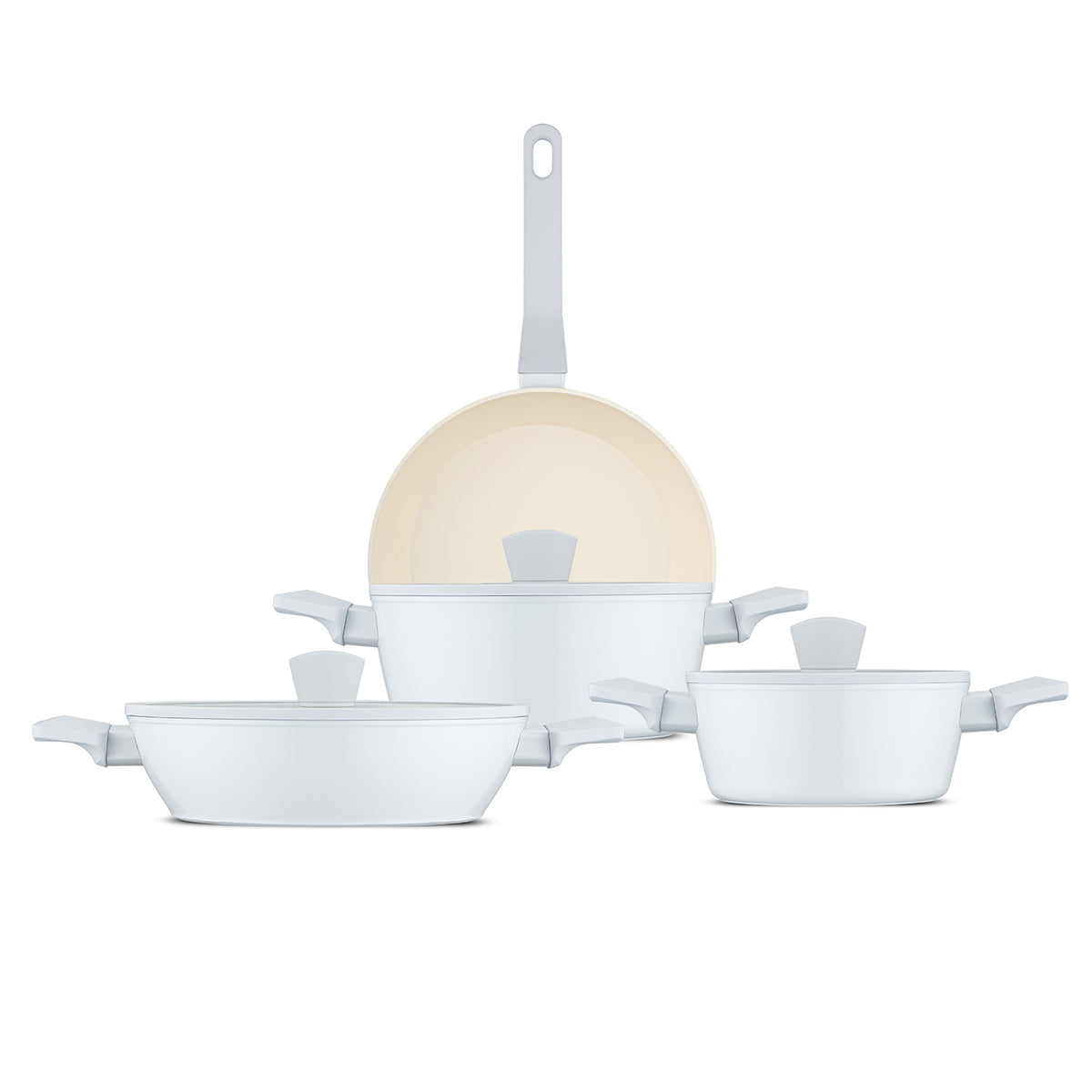 Jumbo Swiss Crystal Light Grey 7 Parça Tencere Seti