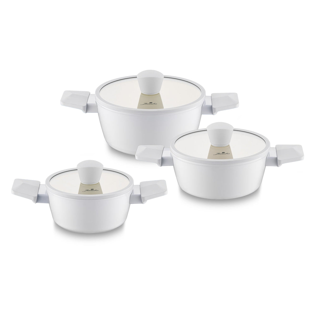 Jumbo Swiss Crystal 19 Parça Light Grey Çeyiz Tencere Seti