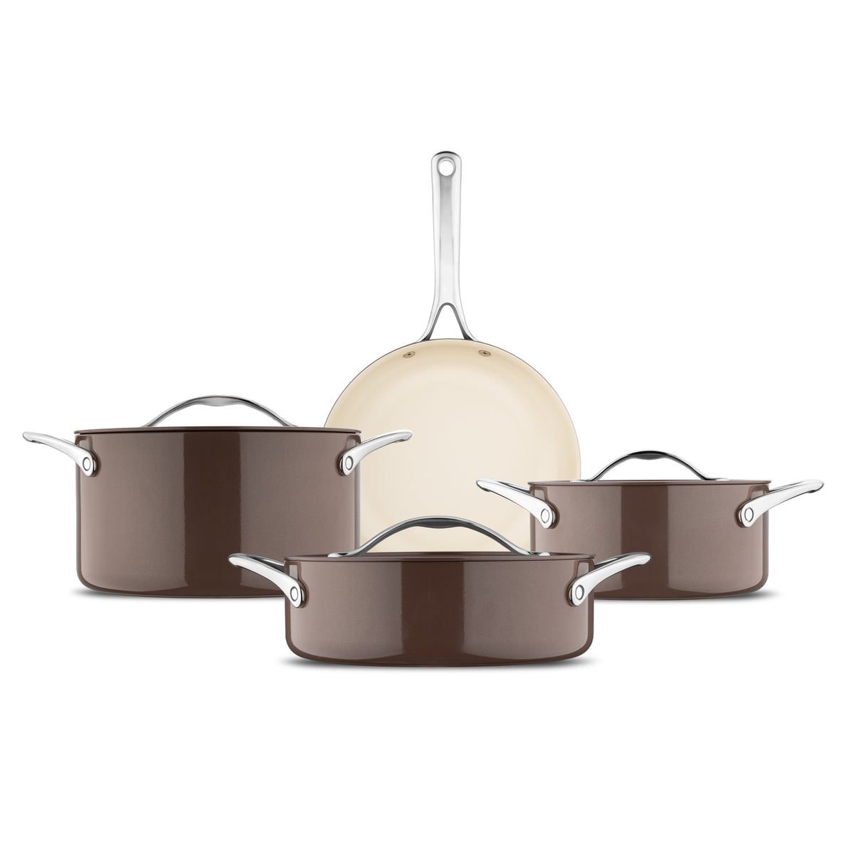 Jumbo Palencia Swiss Crystal Brown 7 Parça Tencere Seti