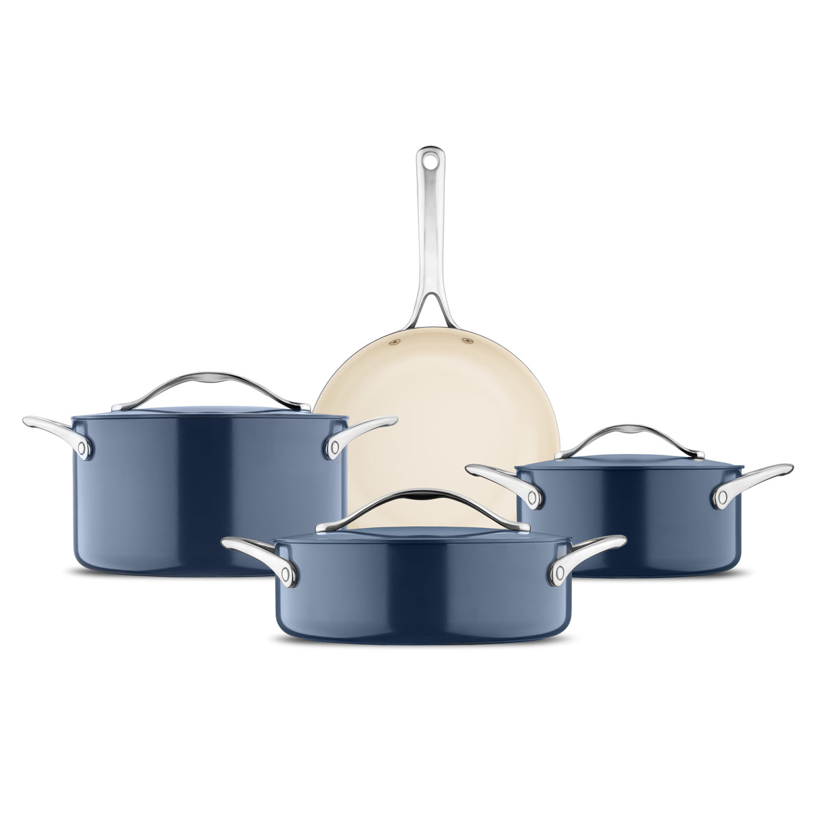 Jumbo Palencia Swiss Crystal  Lacivert 7 Parça Tencere Seti