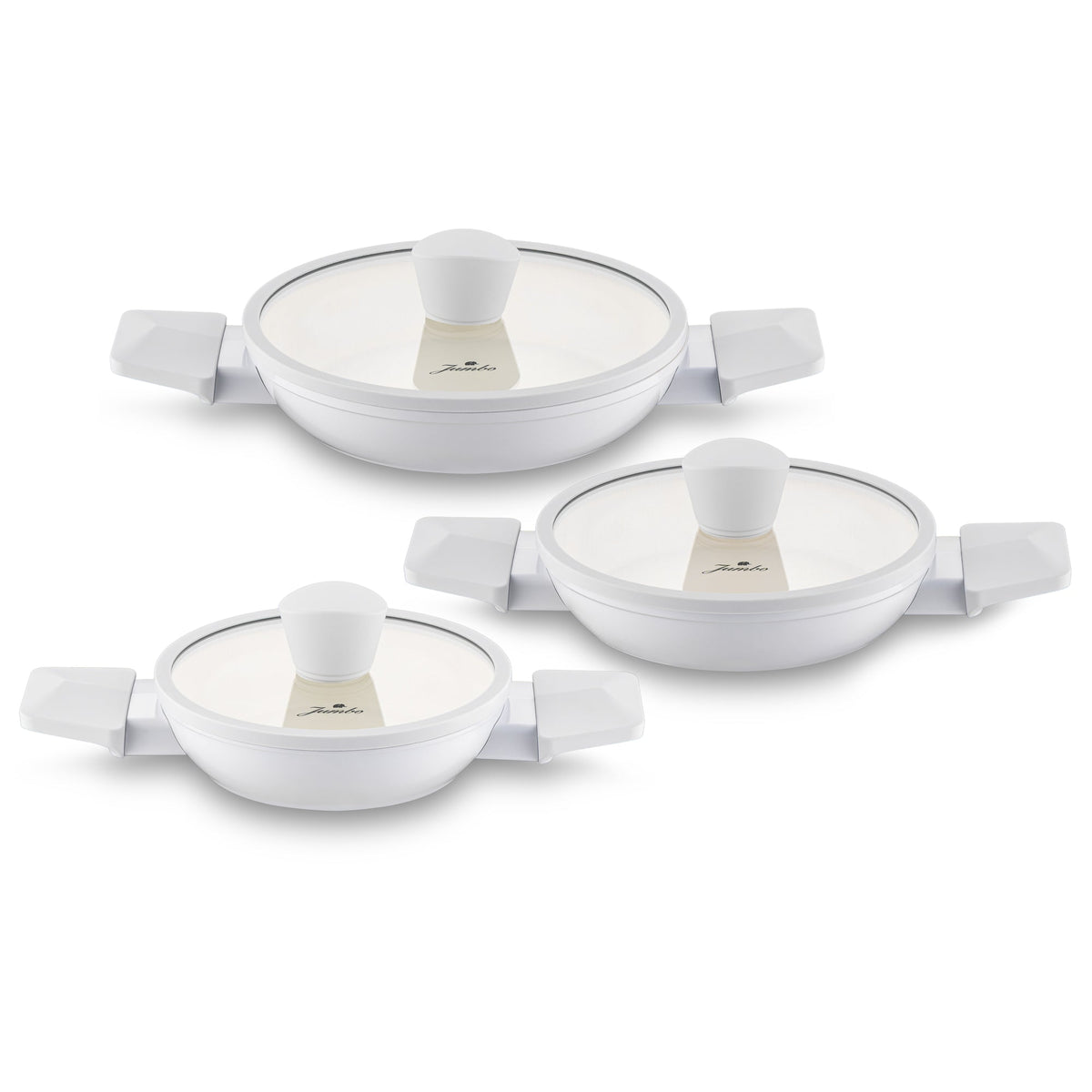 Jumbo Swiss Crystal 19 Parça Light Grey Çeyiz Tencere Seti