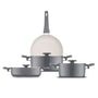 Jumbo Swiss Crystal Grey 7 Parça Tencere Seti
