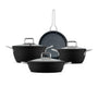 Jumbo Dublin Black 7 Parça Granit Tencere Seti